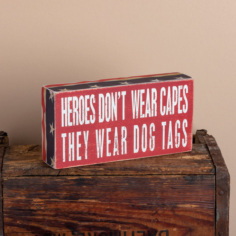 Heroes Dog Tags Box Sign (Pack of 2)