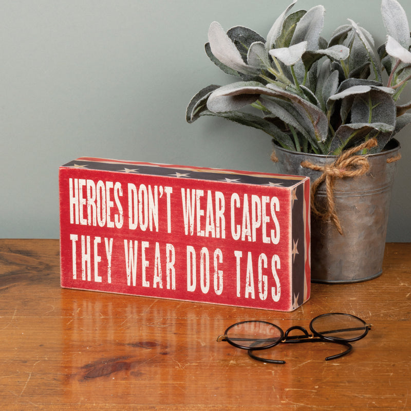 Heroes Dog Tags Box Sign (Pack of 2)