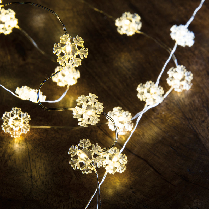 20 Light Snowflake Wire Lights  (PACK OF 6)