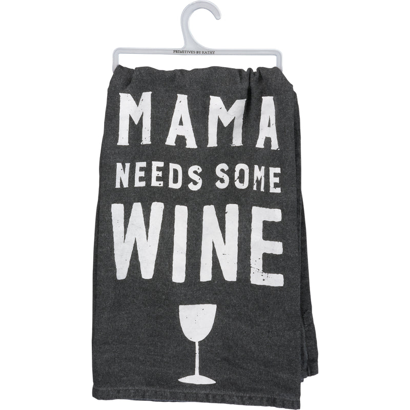 Mama Needs Some Wine Rustic Kitchen Towel  (Pack of 6)