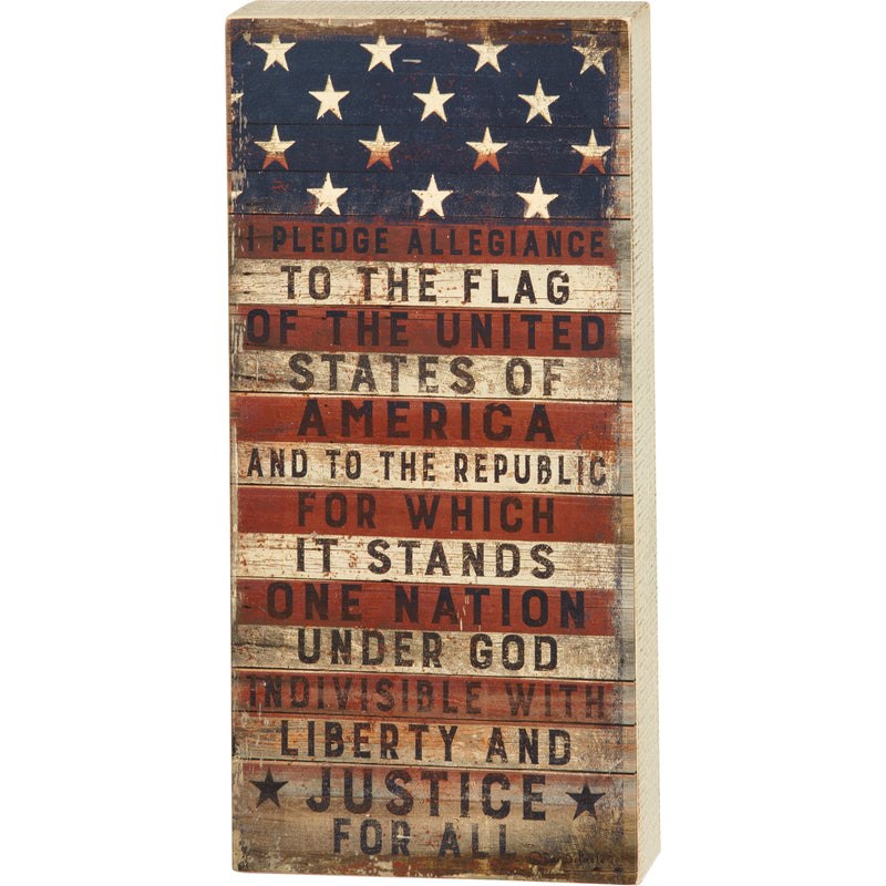 Pledge To The Flag Box Sign (2 ST2)