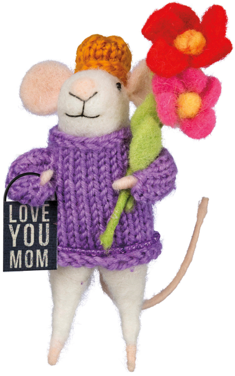 Love You Mom Mouse Critter  (Pack of 4)