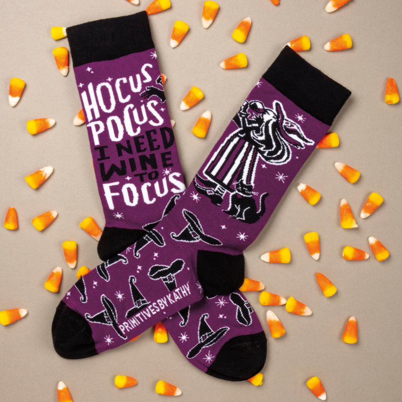 Hocus Pocus I Need Wine To Focus Socks  (Pack of 4)