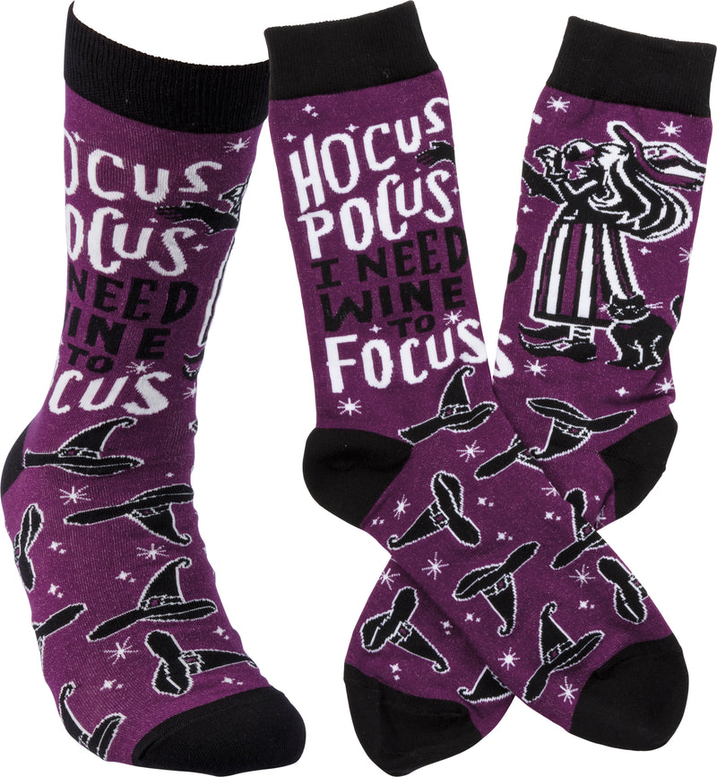 Hocus Pocus I Need Wine To Focus Socks  (Pack of 4)
