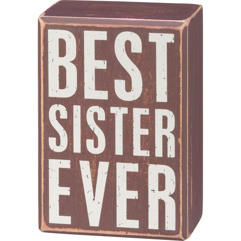 Best Sister Ever Box Sign And Sock Set (2 ST2)