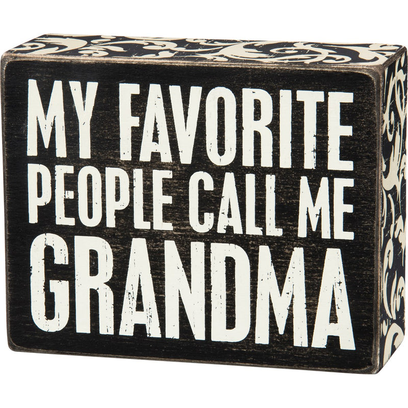 Call Me Grandma Box Sign (Pack of 2)