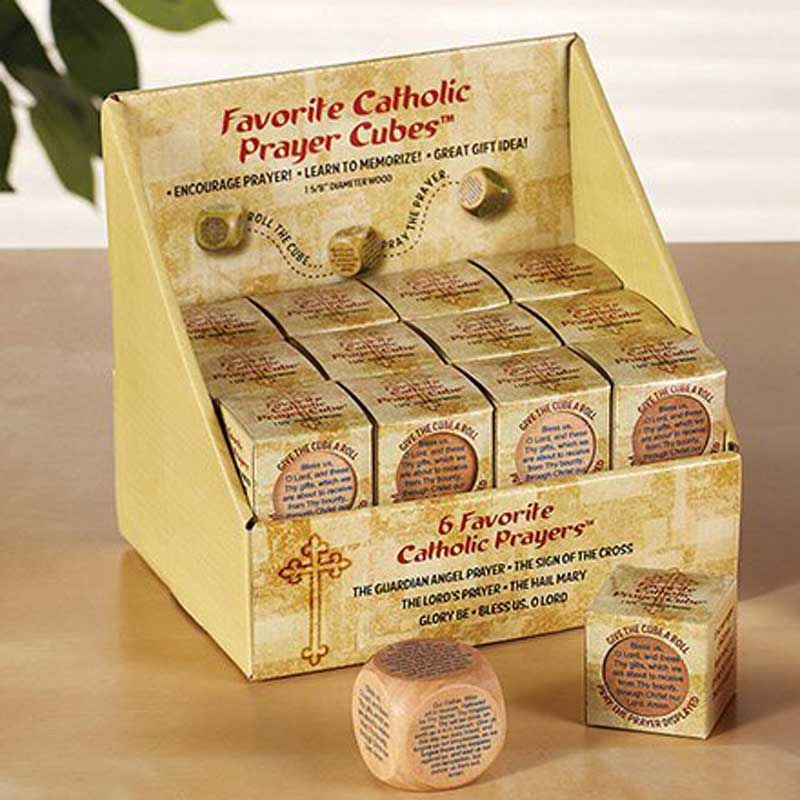 Favorite Catholic Prayers Prayer Cube Display - 24/pk