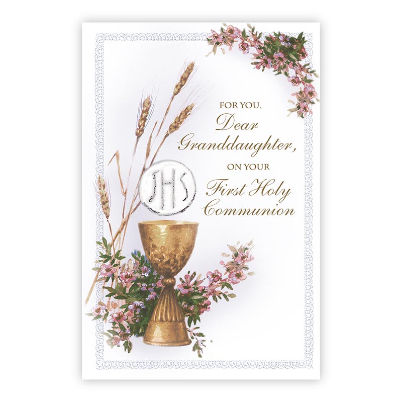 Greeting Card - For Granddaughter on Her First Holy Communion