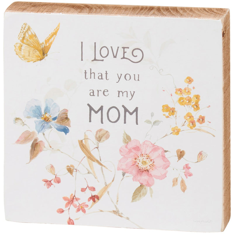 I Love My Mom Block Sign (Pack of 4)