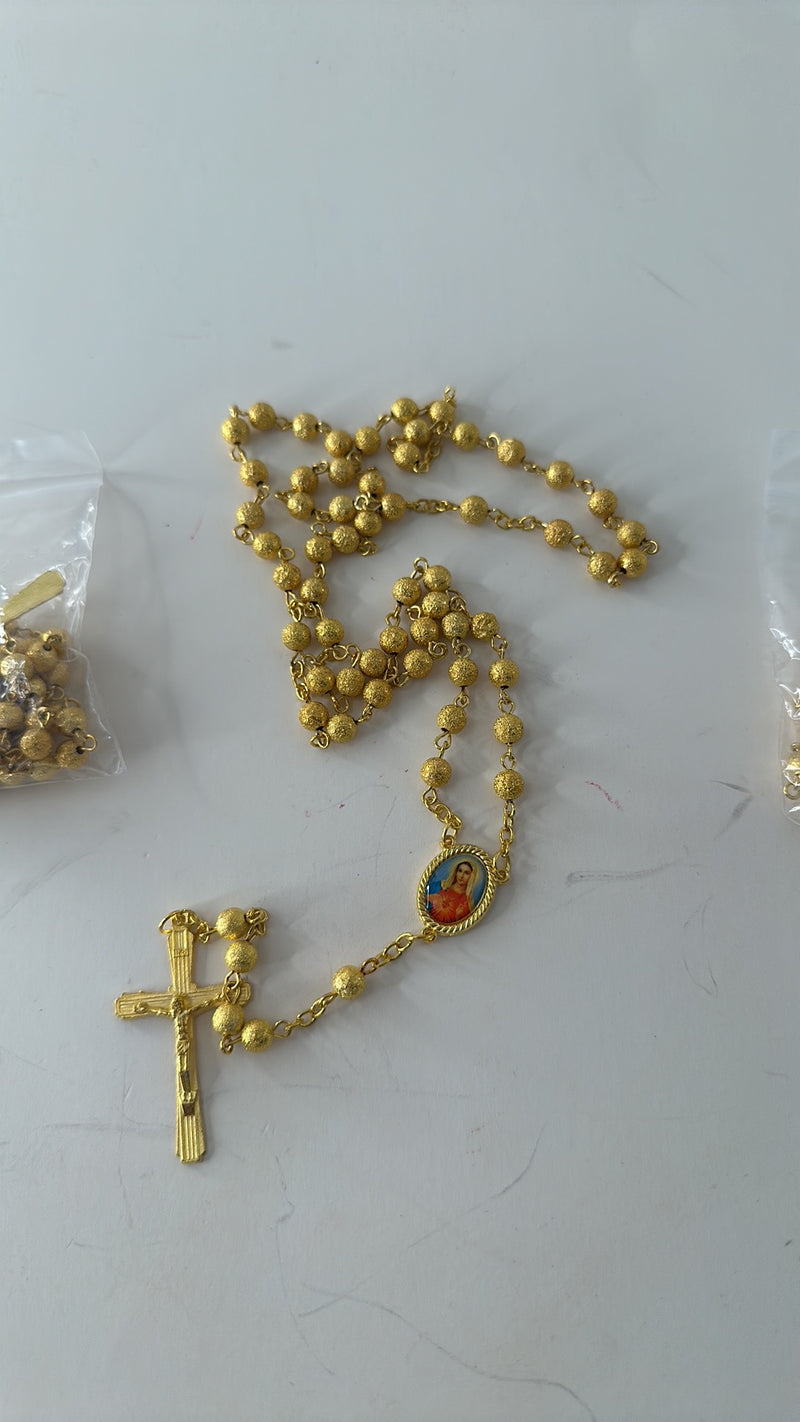Gold Christmas Rosaries (Pack of 3)