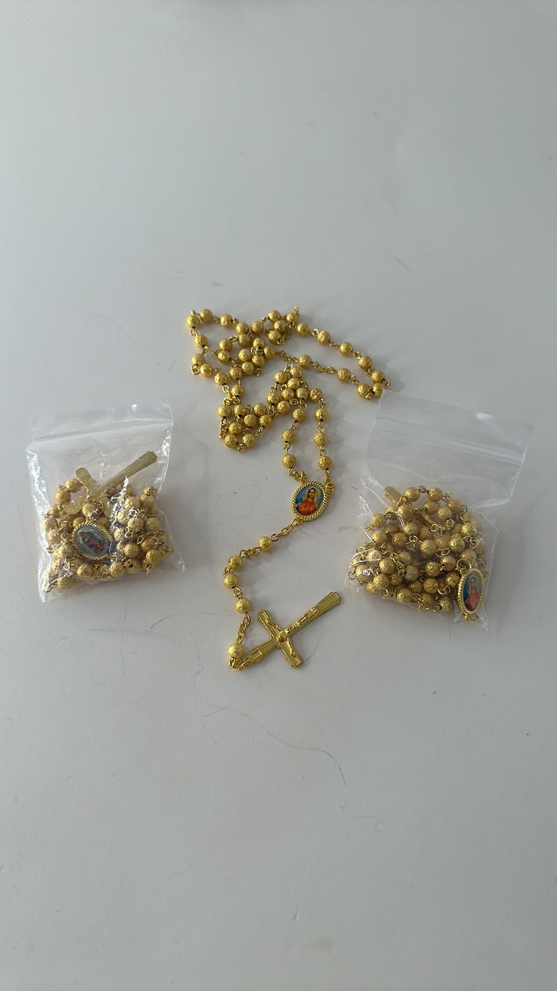 Gold Christmas Rosaries (Pack of 3)