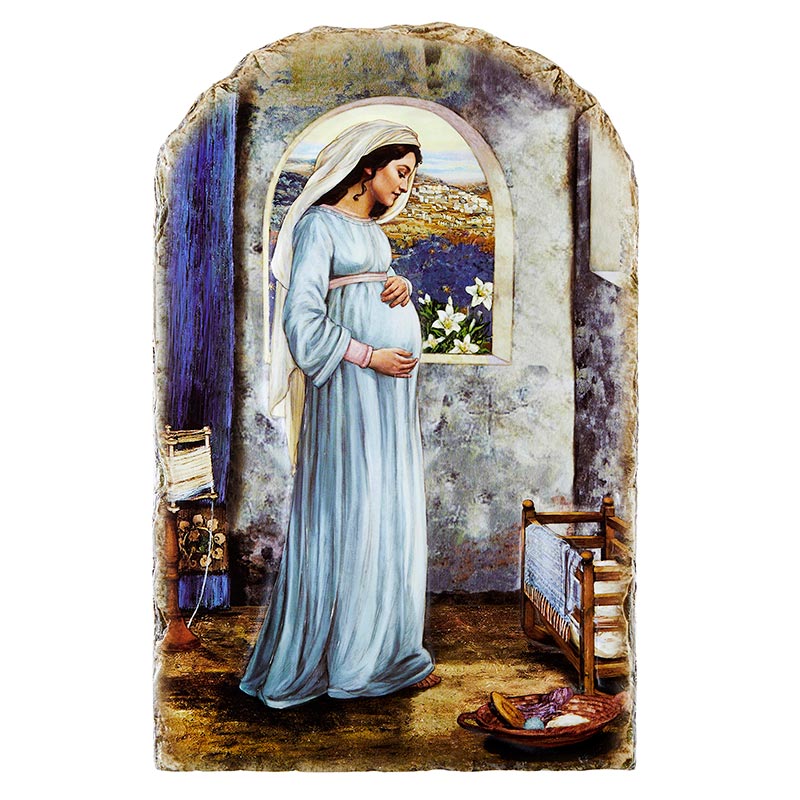 Arched Tile Plaque with Stand - Mary Mother of God