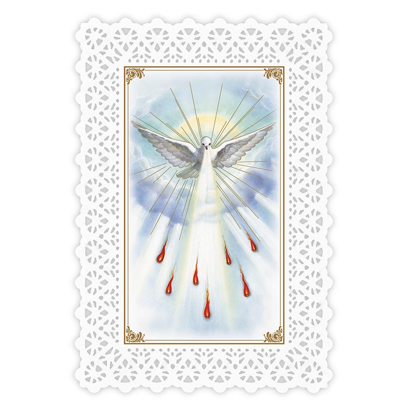 Lace Holy Card - Confirmation/Come Holy Spirit