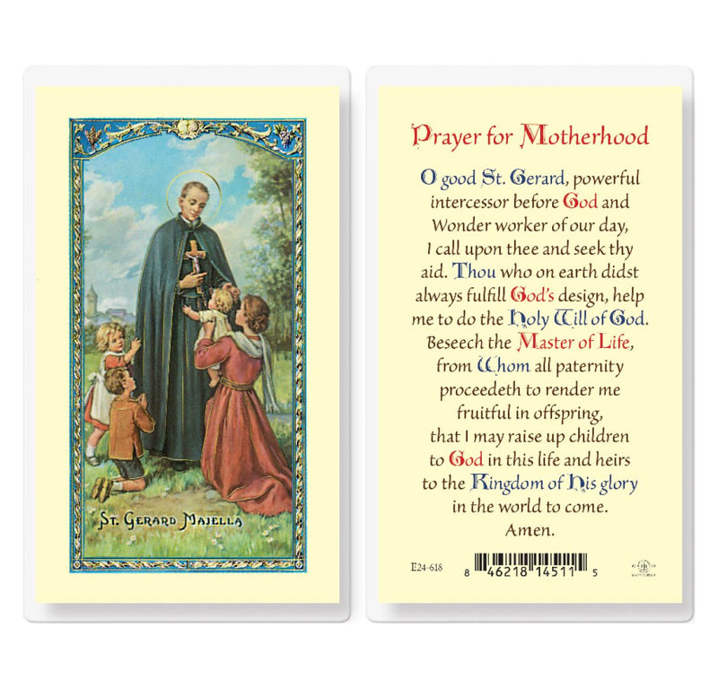 Saint Gerard Motherhood Prayer Holy Card