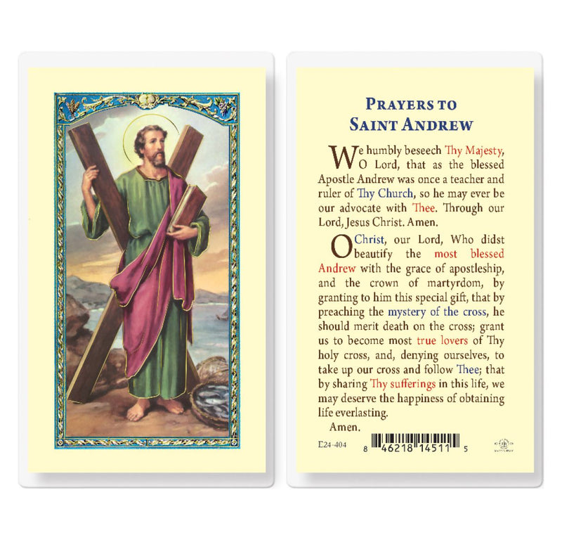 Saint Andrew Holy Card