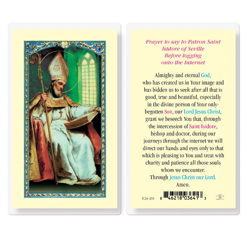 Saint Isidore of the Internet Holy Card
