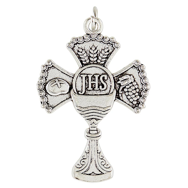 Silver First Communion Cross Pendant