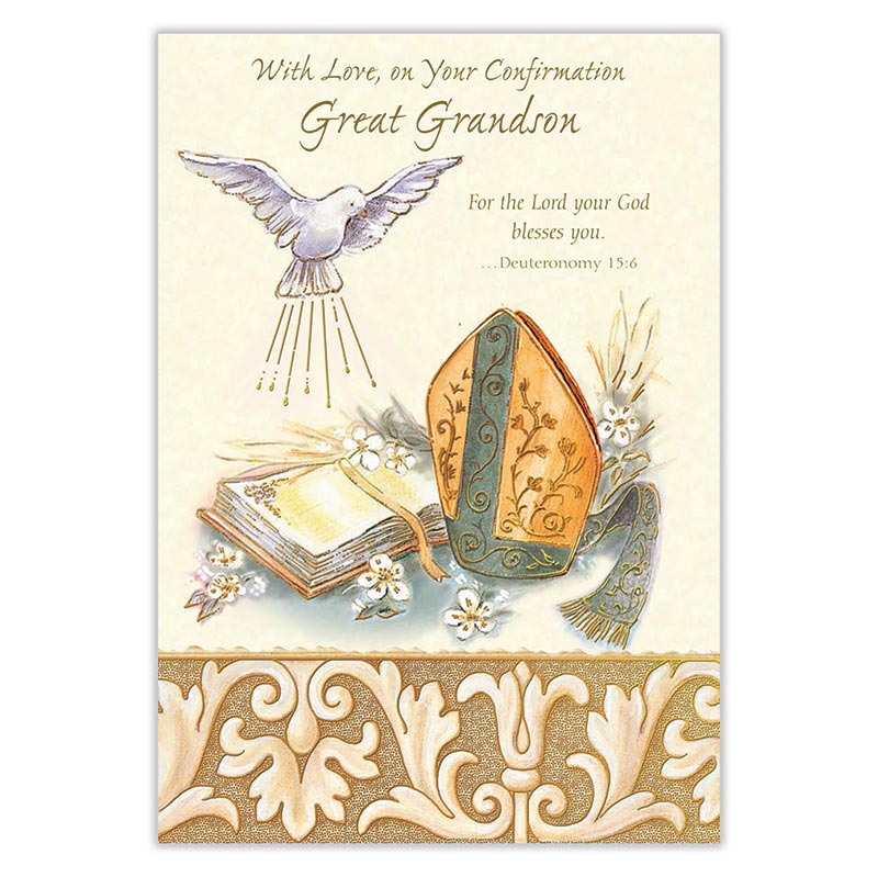 With Love on Your Confirmation, Great Grandson Card