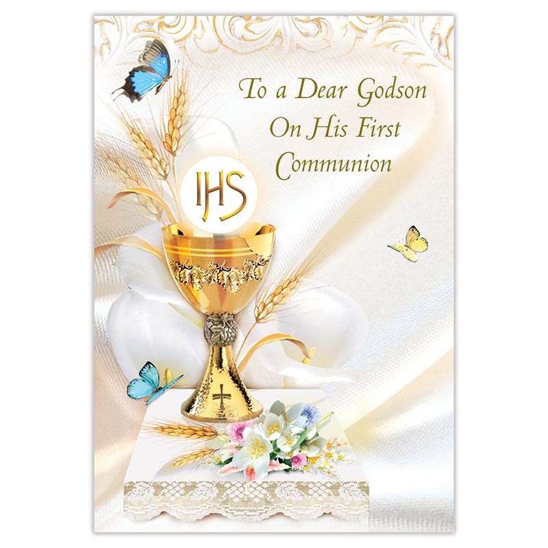To a Dear Godson on His First Communion Card