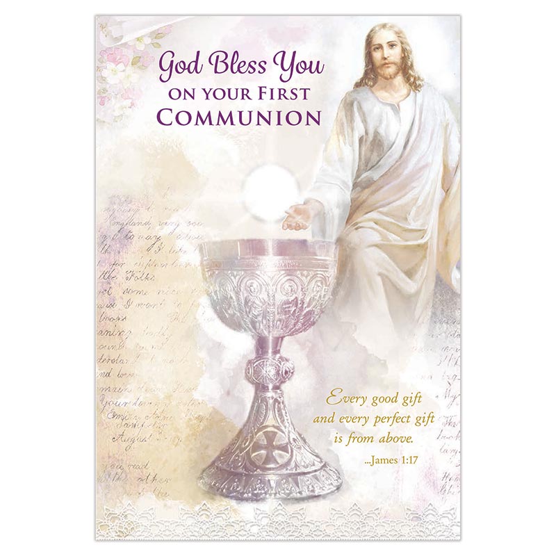 God Bless You on Your First Communion Card