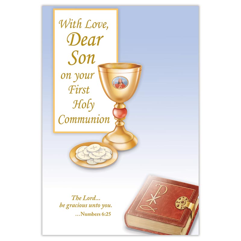 With Love, Dear Son on Your First Holy Communion Card