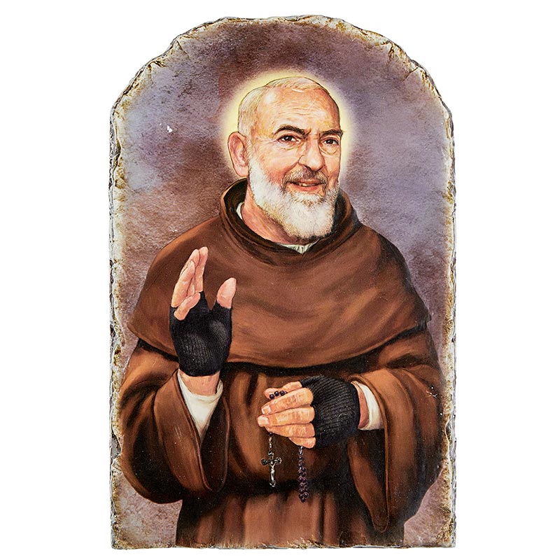Arched Tile Plaque with Stand - Saint Pio