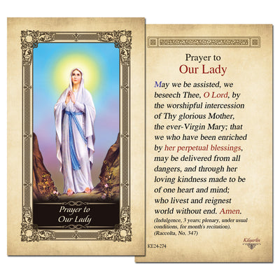 Our Lady Kilgarlin Laminated Prayer Card