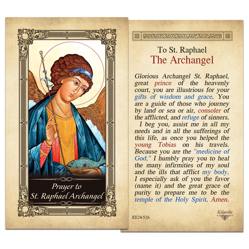 St. Raphael Archangel Kilgarlin Laminated Prayer Card