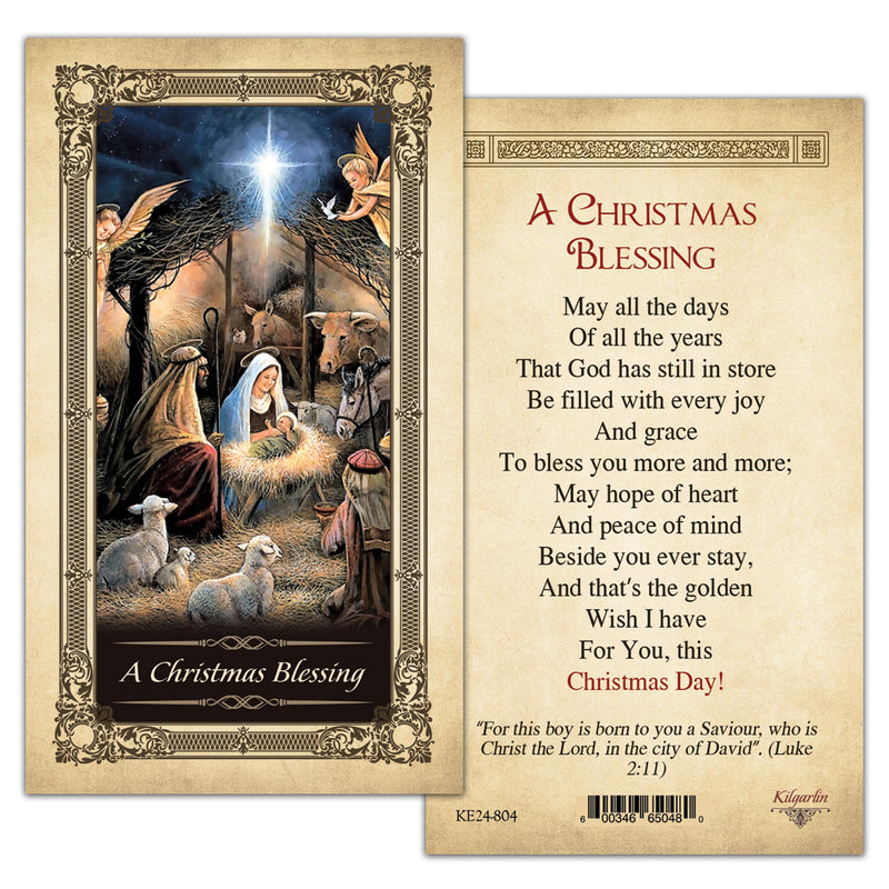 A Christmas Blessing Kilgarlin Laminated Prayer Card