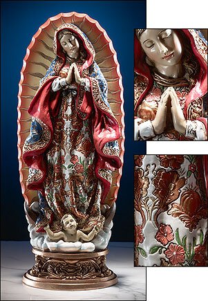 Our Lady of Guadalupe Statue with Ornate Base