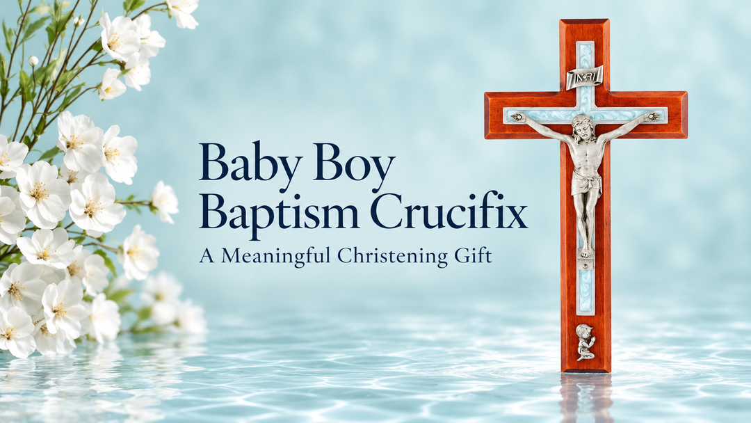 What Makes the Blue Baby Boy Baptism Crucifix a Meaningful Catholic Christening Gift?