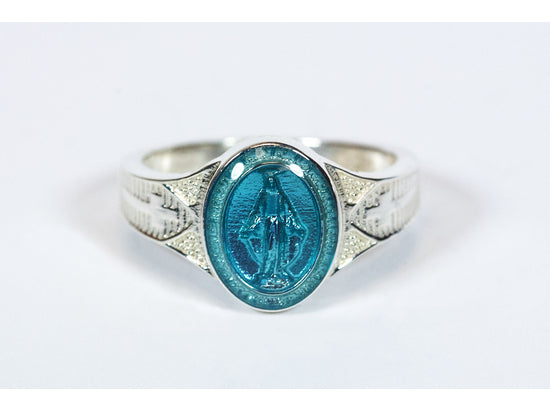 0520BM - Miraculous Ring Blue Epoxy