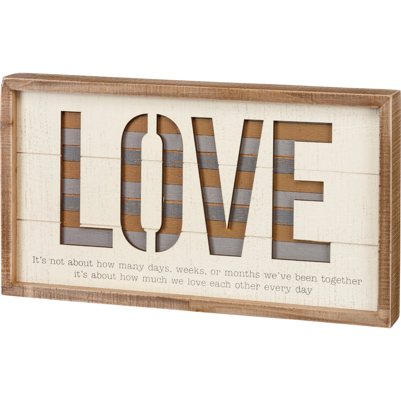 Love Each Other Every Day Inset Slat Box Sign  (Pack of 2)