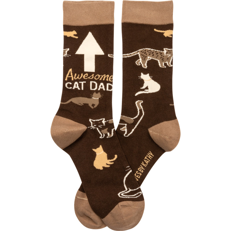 Awesome Cat Dad Socks  (4 PAIR)
