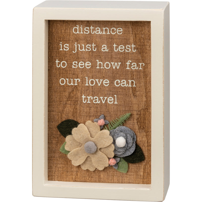 Distance Is Just A Test Inset Box Sign  (Pack of 2)