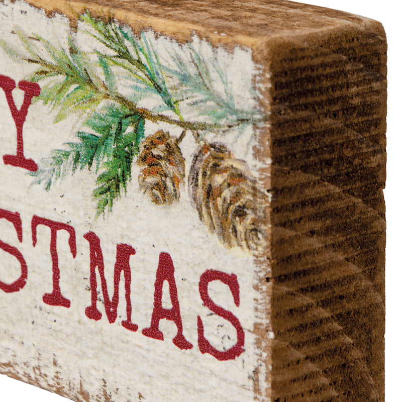 Merry Christmas Block Sign (Pack of 4)