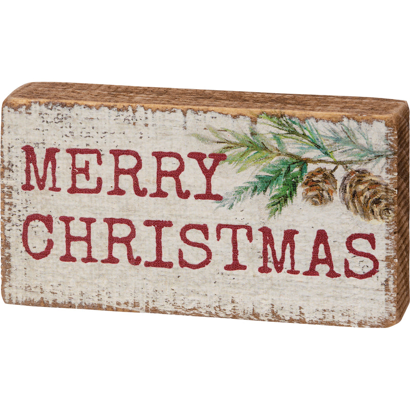 Merry Christmas Block Sign (Pack of 4)