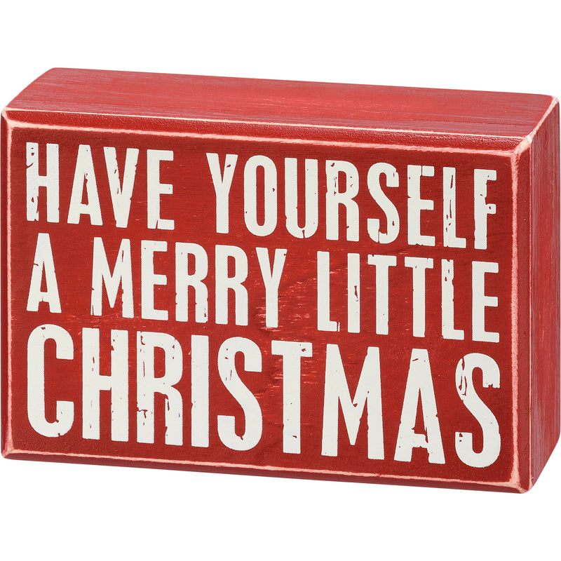 A Merry Little Christmas Box Sign And Sock Set (2 ST2)