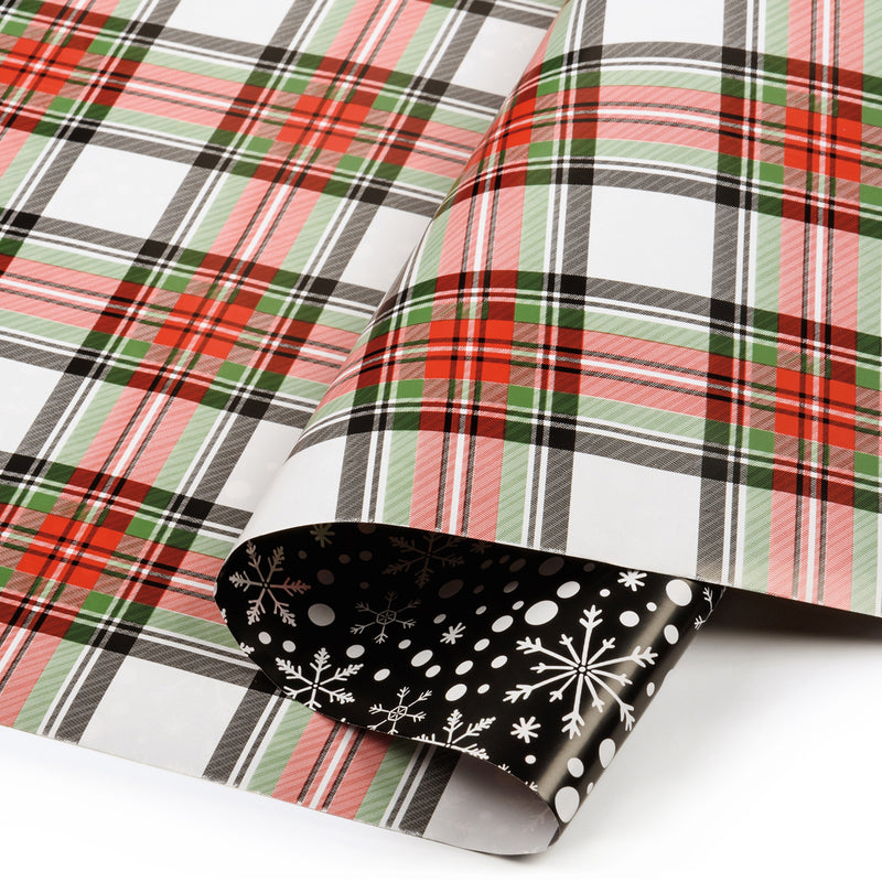 Cream Plaid Gift Wrap (PACK OF 4)
