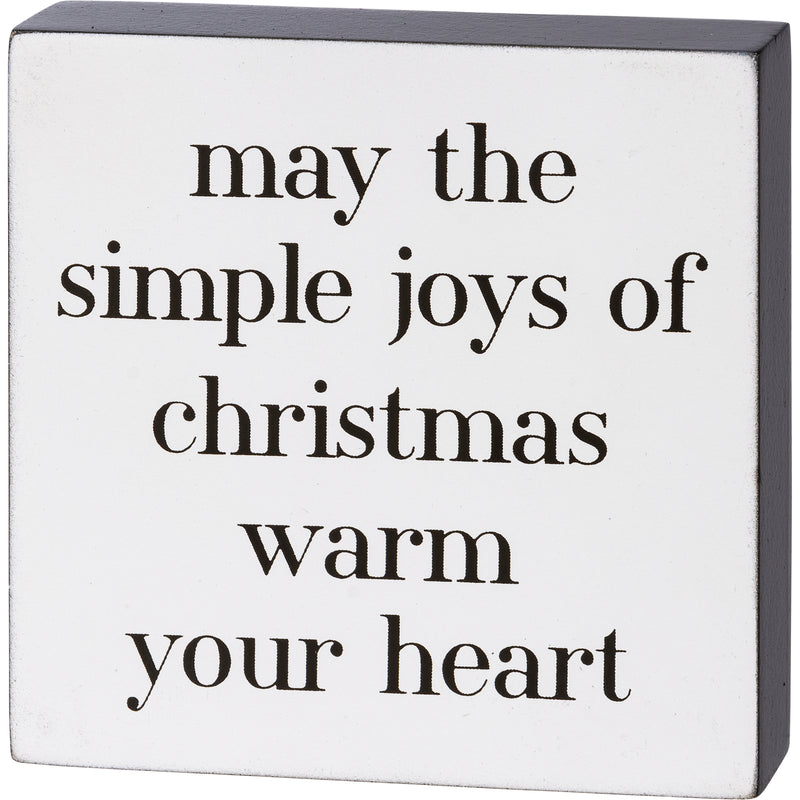 Simple Joys Of Christmas Block Sign (PACK OF 4)