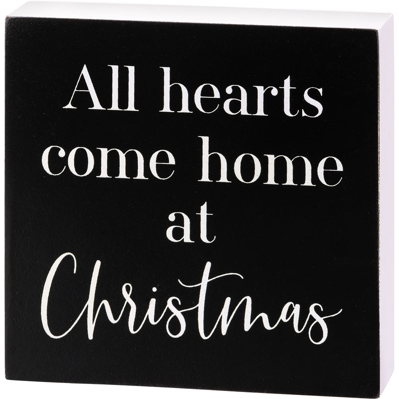 All Hearts Come Home At Christmas Block Sign (PACK OF 4)