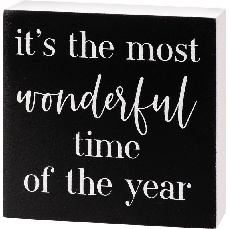 Most Wonderful Time Of The Year Block Sign (PACK OF 4)