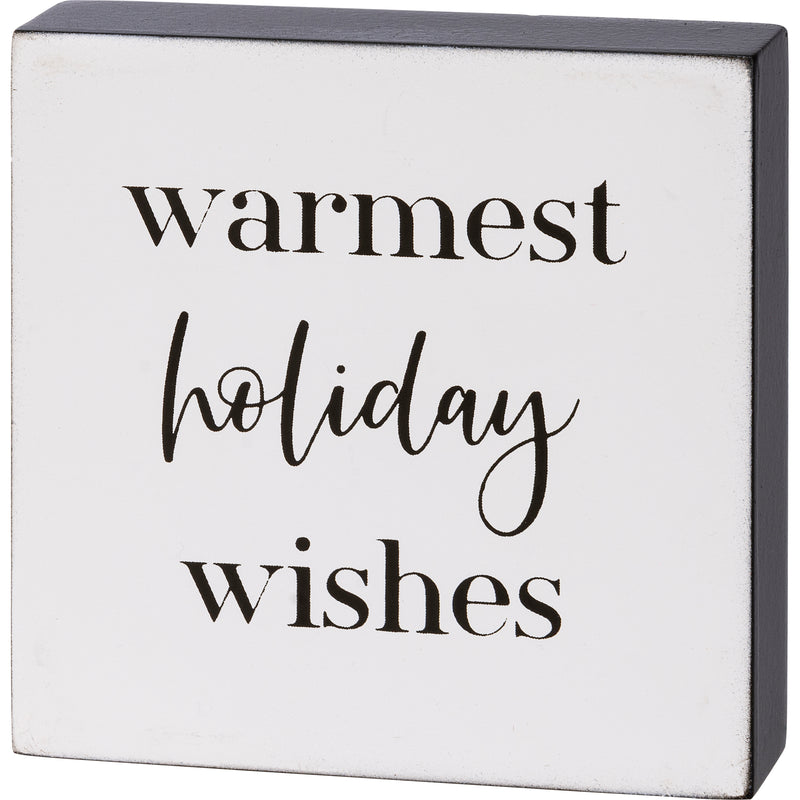 Warmest Holiday Wishes Block Sign (PACK OF 4)