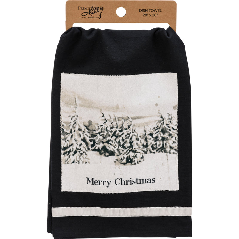 Black And White Merry Christmas Kitchen Towel (PACK OF 3)