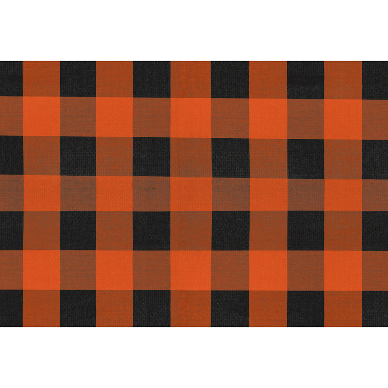 Orange Buffalo Check Paper Placemat Pad  (Pack of 4)