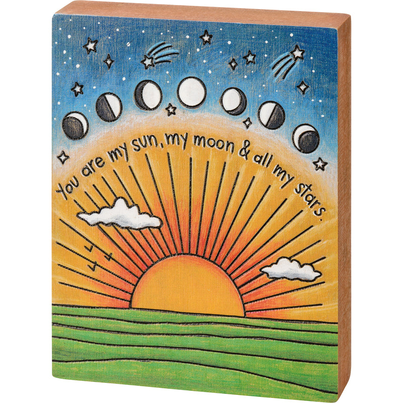 You Are My Sun My Moon & All My Stars Block Sign  (Pack of 4)