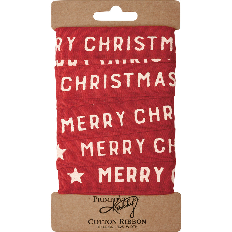 Merry Christmas Star Ribbon (Pack of 4)