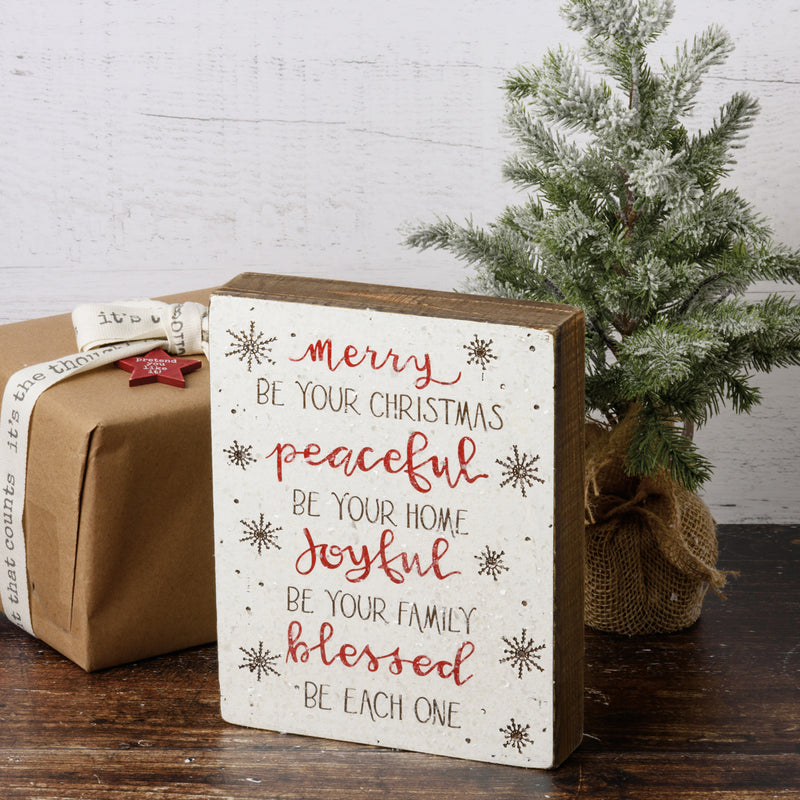 Merry Be Your Christmas Box Sign (Pack of 2)