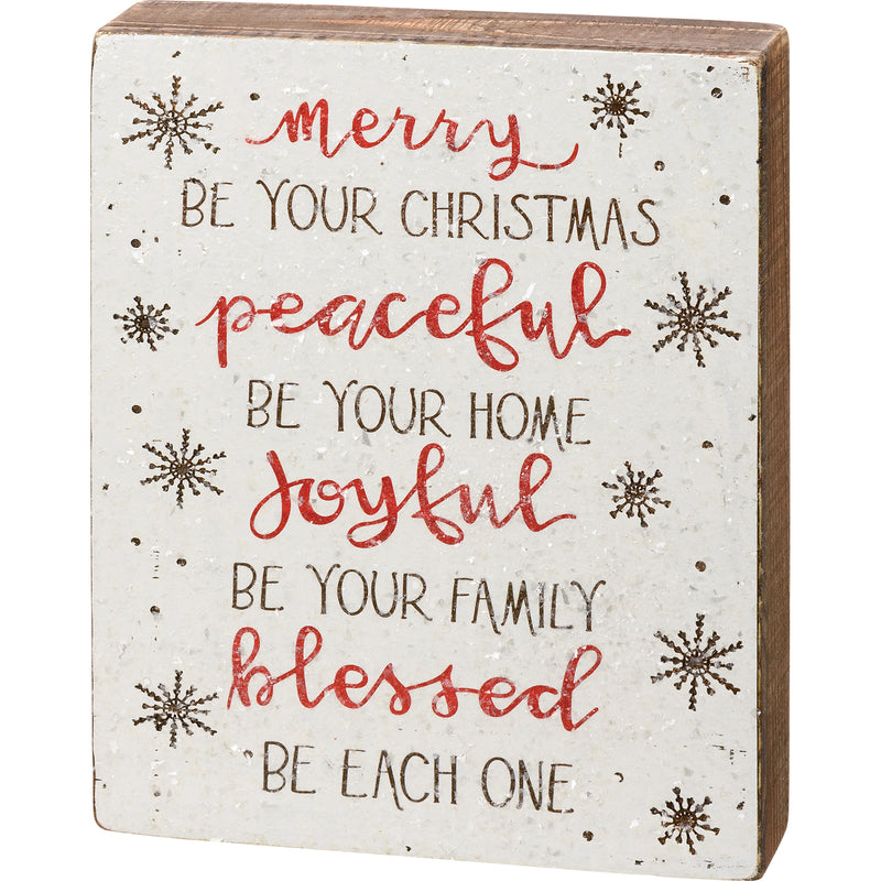 Merry Be Your Christmas Box Sign (Pack of 2)