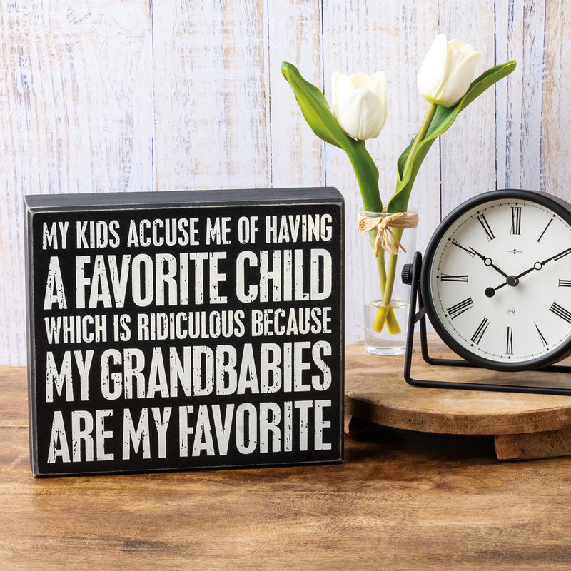 My Grandbabies Are My Favorite Box Sign  (Pack of 2)
